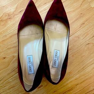 ❤️Gorgeous Jimmy Choo Suede Burgundy Heels 7.5